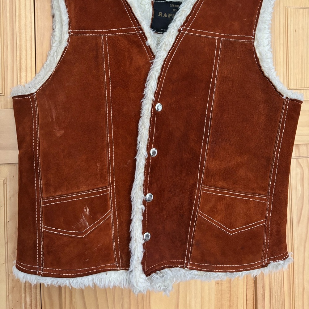 Vintage suede vest with lining - Picture 2 of 9